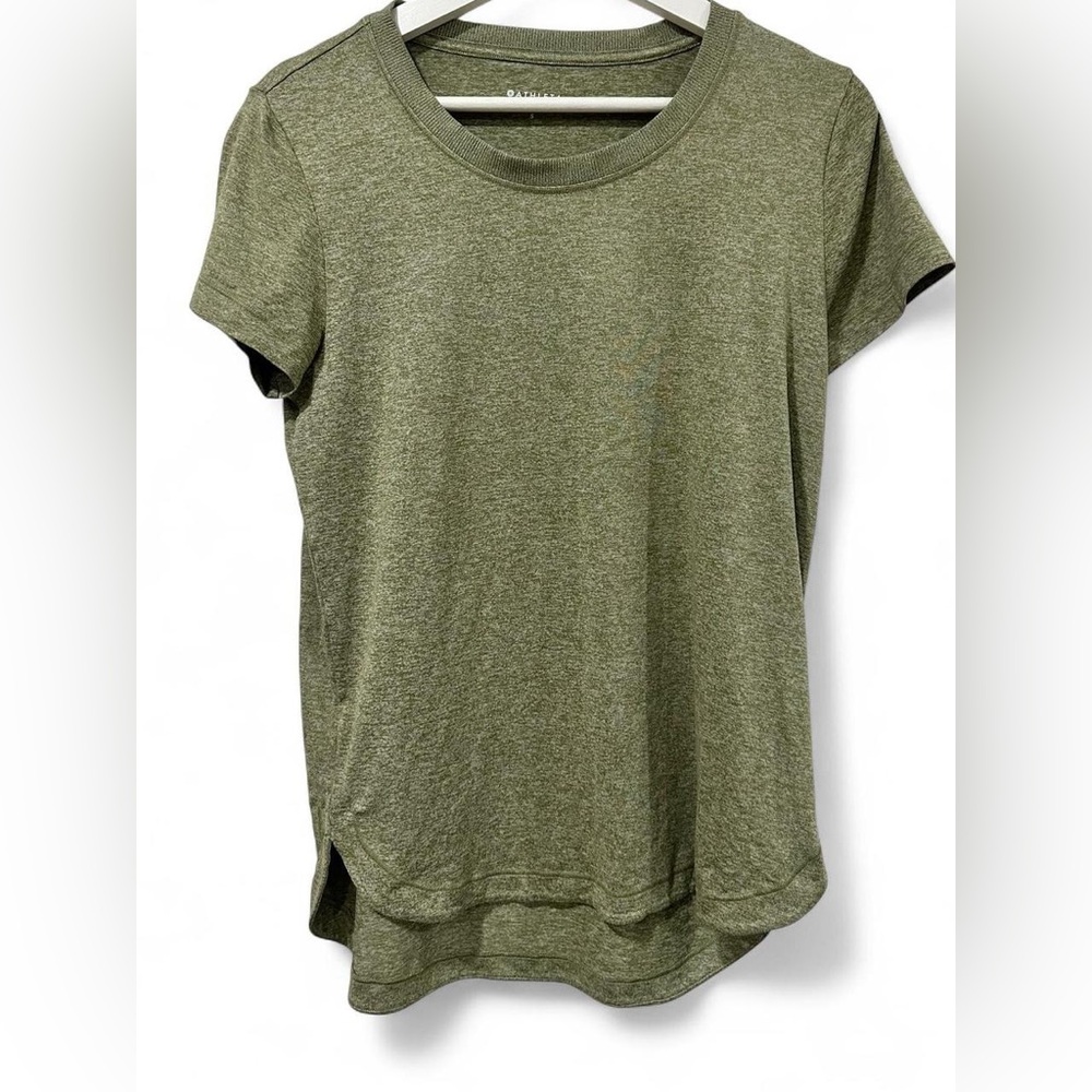 Athleta Green Short Sleeve T Shirt Womens Relaxed Fit Casual Top Size S